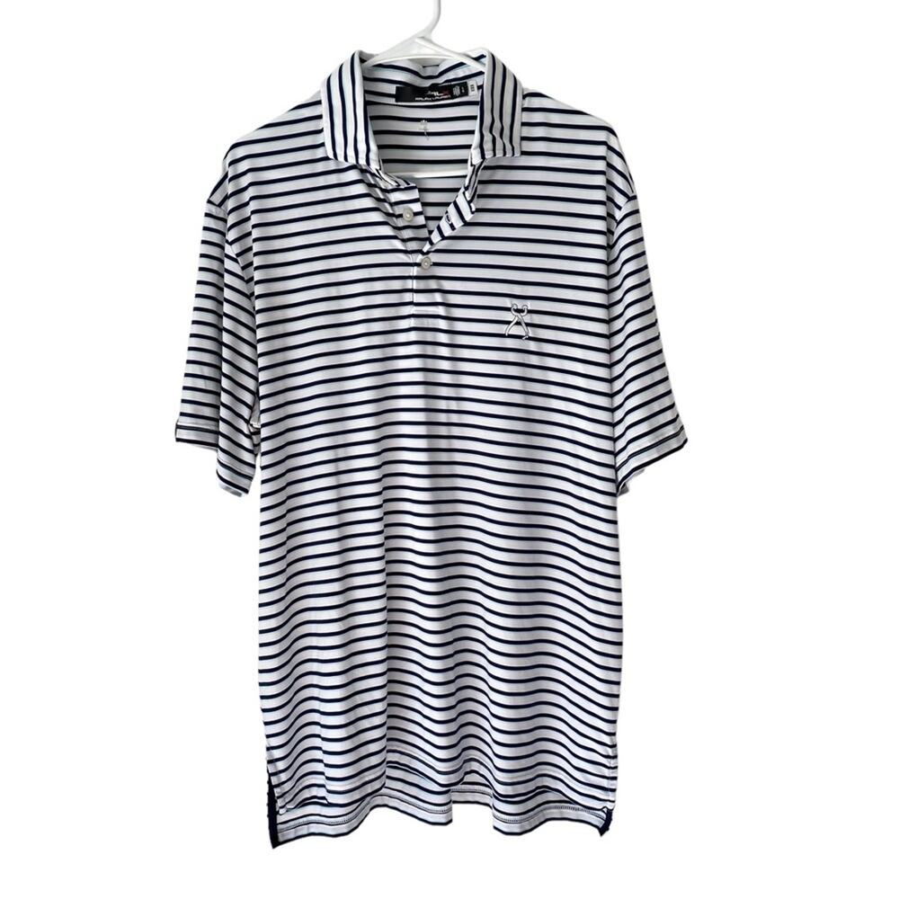Ralph Lauren X RLX Golf Polo Shirt UV Protection blue white stripe large